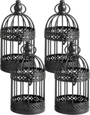 Vela Lanterns Birdcage Decor Candle Holder Lantern Decorative Table Centerpiece Halloween Decorations, Black, Small, Set of 4 by CozyNest Decor