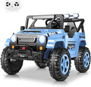 Hikole 2 Seater XL Ride on Cars for Kids - 24V Electric Car with 20 Inch Wide Seat, 4WD/2WD Switch, Remote Control, LED Lights, Music Player, Battery Powered Car for Kids, Blue-Gray by TinyTreasures Baby Boutique