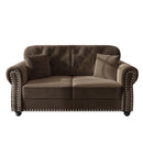 Upholstered Sofa Set With Nailhead Trim And Rolled Armrests, Includes Pillows
