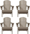 Westin Outdoors Laguna WO Home Furniture Adirondack Chair 4 PC Set Classic Outdoor Patio Folding Chair for Bon Fire Pit Lawn Backyard Beach Plastic Weather-Resistant (WeatherWood) by GreenHaven Gardens