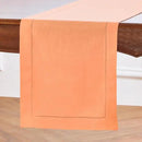 Solino Home Linen Coral Table Runner 132 Inches Long - 100% Pure Linen Extra Long Table Runner 14 x 132 Inch - Classic Hemstitch by CozyNest Decor
