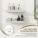 16 Inch Floating Shelves, 16"x9.25"x1.5" Inch Deep Floating Shelves for Wall, Wooden Shelves for Bathroom, Bedroom, Living Room, Cream White Oak by CozyNest Decor