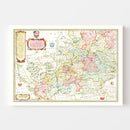 Vintage Map of Lower Silesia, 1665