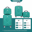 2Piece Luggage Sets ABS Lightweight Suitcase, Spinner Wheels, (20/14) DARK GREEN