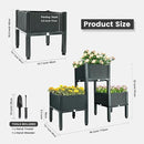 MAYOLIAH Raised Garden Bed with Drainage Elevated Planter Box Plastic Raised Beds for Gardening Vegetables Herb Flowers, Perfect for Indoor Outdoor Planting, 3 Boxes Grey by GreenHaven Gardens