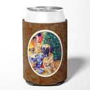 Fawn and Blue Great Dane waiting on Christmas Can or Bottle Hugger Cooler Sleeve for Standard 12 oz Cans, Insulated Foam Beer & Soda Can Hugger Reusable