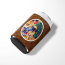 Fawn and Blue Great Dane waiting on Christmas Can or Bottle Hugger Cooler Sleeve for Standard 12 oz Cans, Insulated Foam Beer & Soda Can Hugger Reusable