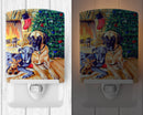 Fawn and Blue Great Dane waiting on Christmas Ceramic Night Light Compact, UL-Certified, Ideal for Bedroom, Bathroom, Nursery, Hallway, Kitchen, 6x4x3, Multicolor