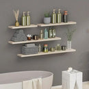 SAUMONIERES Floating Shelves 8 Inch Deep Solid Wood Wide Wall Shelf Set of 2 Wall Mounted for Bedroom Bathroom Living Room Kitchen, 36 Inch Natural by CozyNest Decor