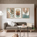 Large Boho Mid Century Wood Wall Art Set,Modern Geometric Leaves Artwork Bohemian Wall Sculptures,Abstract Minimalist Wooden Wall Decor for Living Room Bedroom Office-16 x24 x3 by CozyNest Decor