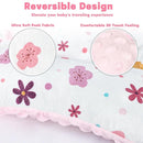 Infant Car Seat Insert with 3 Strap Covers, 3 in 1 Reversible Floral Baby Car Seat Head Support for Newborn, Baby Girl Newborn Essentials for Preemie to Infant, Stroller, Swing, Bouncer (Pink) by TinyTreasures Baby Boutique