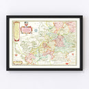 Vintage Map of Lower Silesia, 1665