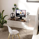 Acrylic Desk, Modern Study Table for Home Office - Extended Surface Multi-Purpose Console & Entryway Table, Sturdy Lightweight Design (42.5-inch, Yellowtea) by CozyNest Decor