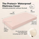 Waterproof Crib Mattress Protector Cover Fitted - 2-Pack Quiet Baby Crib Mattress Pad Sheets, 52" x 28" Soft Quilted Cotton Baby Sheet, Machine Washable, Easy Fit, Durable (Cameo/Mavy) by TinyTreasures Baby Boutique