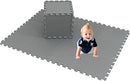 XMTMMD Soft Non-Toxic Foam Baby Play Mat | Toddler Playmat | EVA Foam Interlocking Tiles for Gym, Nursery, Playroom | 18 Squares Foam Floor Mats for Kids & Babies | Gray Jigsaw Puzzle Play Mat by TinyTreasures Baby Boutique