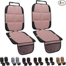 Car Seat Protector for Child, 2 Pack Baby Covers with Mesh Pockets & Non-Slip Backing 600D Durable Under Seat for Back (Rose Gold, Standard) by TinyTreasures Baby Boutique