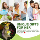 YODY Solar Garden Statues Outdoor Decor- Yard Decorations for Patio, Balcony, Backyard, Lawn Ornaments - Rabbit Figurines with LED Light- Unique Birthday House Warming Gifts for Women, Mom, Grandma by GreenHaven Gardens