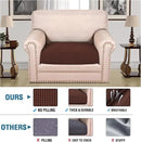 H.VERSAILTEX Super Stretch Individual Seat Cushion Covers Sofa Covers Couch Cushion Covers Slipcover Sets Thick Jacquard Textured Twill Fabric (1 Piece Chair Cushion Cover, Burnt Brick) by CozyNest Decor