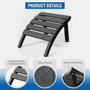 Adirondack Ottoman, HDPE Plastic Adirondack Footstool, All Weather Foot Rest for Adirondack Chair, Outdoor Footrest for Patio,Backyard, Lawn, Fire Pits, Black by CozyNest Decor