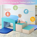 SURPCOS Foam Climbing Blocks for Toddlers - Soft Play Set for Toddlers 1-3 - Climbing Toys - Baby Climbing Gym Foam - with Slide Stairs and Tunnel - Great for All Ages (6 Pc Blue Soft Play Area Set) by TinyTreasures Baby Boutique
