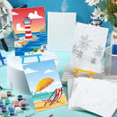 Blosssound 10 Set Pre Printed Canvas Pre Drawn Canvas Painting with Easel Kits 5" x 7" Outline Painting Panels for Beginners, DIY Craft Project, Party Favor, Home Decors(Summer) by TinyTreasures Baby Boutique