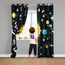Outer Space Curtains for Boys - 2Pcs Solar System Print Curtain Panels for Boys Bedroom Planets Galaxy 95% Blackout Grommet Top Window Drapes for Living Room, 82" x 84" by TinyTreasures Baby Boutique