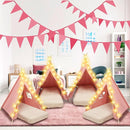 6 Pack Sleepovers Teepee Tent for Kids Bulk with Mattress Sheet Light,Natural Cotton Washable Indoor Play Tent for Birthday Slumber Party Girls Boys Pajama Movie Night Supplies(Pink) by TinyTreasures Baby Boutique