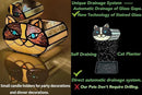 Cactus Black Cat Planter, Cute Small Stained Glass Cat Planter，Cat Terrarium Planter for Tabletop Houseplants，Gifts for Cat Lovers 4.33x3.54x2.95 in (Flower Pot Does not Include Plants) by GreenHaven Gardens