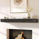 60x8x3 Fireplace Mantel - Handcrafted Hollow Rustic Solid Wood Wall Mounted Floating Shelf with Invisible Heavy Duty Wood Bracket (Weathered Black) by CozyNest Decor