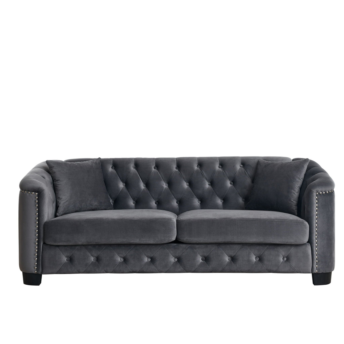 Modern Chesterfield Sofa With Tufted Backrest For Living Room, photo 20 of 36