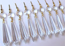 H&D 15pcs Large Clear Crystal Chandelier 60mm Icicle U-Drop Prisms Lamp Parts Brass Connectors by GreenHaven Gardens