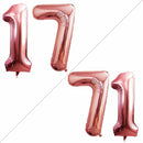 GOER Number 17 Balloons for 17th Birthday Sweet 17 Party Decorations,42 Inch Jumbo Foil Helium 71 Balloons for 71st Birthday Party Decoration (Rose Gold) by TinyTreasures Baby Boutique