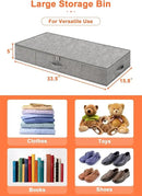 punemi Low Profile Under Bed Storage, 5 inches High Underbed Storage Containers With Sturdy Sidewalls & Bottom, Slim Under Couch Sofa Storage, Shallow Under Bed Organizer Clothes Storage Bins, 2Pack by CozyNest Decor