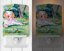 Clumber Spaniel Ceramic Night Light Compact, UL-Certified, Ideal for Bedroom, Bathroom, Nursery, Hallway, Kitchen, 6x4x3, Multicolor