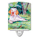 Clumber Spaniel Ceramic Night Light Compact, UL-Certified, Ideal for Bedroom, Bathroom, Nursery, Hallway, Kitchen, 6x4x3, Multicolor