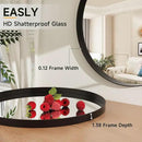 30 Inch Round Bathroom Mirror - Wall Mounted Circle Mirror with Metal Frame, Modern Mirror Suitable for Bathroom, Vanity, Entryway, Living Room, Wall Decor,Black by CozyNest Decor