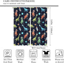 Cartoon Dinosaur Curtains for Kids Boys Girls Home Decor, Astronaut Rocket Funny Outer Space Blackout Rod Pocket Window Drapes for Bedroom Living Room W27.5xL63in 2 Panels by TinyTreasures Baby Boutique