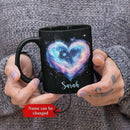 Personalized Love Heart Ceramic Mug, Custom Name Black Cup 11oz Or 15oz, Customized Celestial Themed Coffee Mug, Valentine's Day Themed Keepsake Cup, Gift For Him Her, Heart Mug by CozyNest Decor