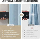 Joydeco 100% Blackout Pleated Curtains, Linen Window Curtains 2 Panel Sets 108 inches Long, Thermal Insulated Darkening Drapes for Bedroom(Chambray Blue,40'' Wx108'' L) by CozyNest Decor