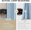 Joydeco Pinch Pleated Linen Curtains for Living Room, 100% Blackout Curtains 84 inches Long 2 Panel Thermal Insulated Pinch Pleat Drapes(Chambray Blue,40'' Wx84'' L) by CozyNest Decor