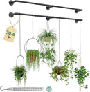 Plant Hanger Indoor with 12 Hanging Chains Hanging Planters for Indoor Plants Hanging Plant Holder Window Plant Rod Black Metal Shelves 70.8 Inch 2PCS Pot not Included by CozyNest Decor