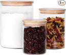 Glass Flour and Sugar Containers, Set of 3 Large Glass Flour Canister with Airtight Lids, Pantry Storage Containers for Suger, Rice, Salt (100 OZ/54 OZ/27 OZ) by CozyNest Decor