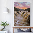The surging waterfall scenery in the canyon is suitable for posting in the living room bedroom and office landscape posters by CozyNest Decor