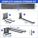 Garage Organization Tool Organizer Wall Mount, 48inch Heavy Duty Garden Tool organizer Storage System, Easy Install With 7 Adjustable Hooks, For Garage, Basement, Shed, Workshop(Black) by GreenHaven Gardens