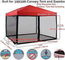 10x10 Mosquito Net with Zipper for Patio Camping Gazebo and Canopy Tent, Outdoor Gazebo Replacement Mosquito Netting Tent Screen Wall, Ultra Fine Mesh(Only Net No Frame) by GreenHaven Gardens