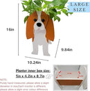 Brown King Cavalier Dog Planter Plant Pots,Cute Garden Dog Flower Planter,Large Dog Planters Birthday Gifts for Women,Office,Indoor/Outdoor Decor（9.84 * 6.77 * 16in） by GreenHaven Gardens