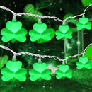St Patricks Day Decorations Shamrock String Lights, 8.5FT Green Lucky Clover String Lights Waterproof with 10 Green LED Lights for Indoor Outdoor St. Patrick's Day Party Decorations, White Wire by GreenHaven Gardens