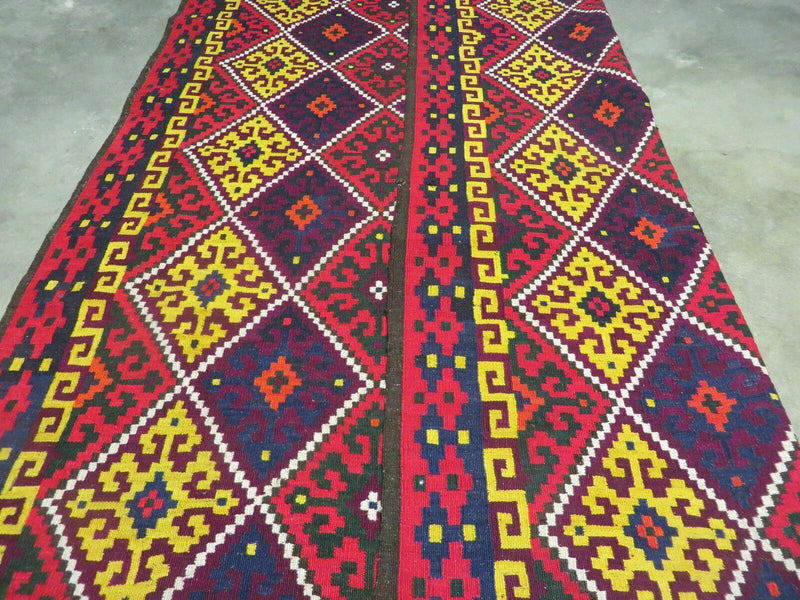 6' X 13' Antique Turkish Kilim Handmade Flat Weave Wool Rug Veg Dye