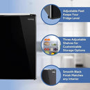 RecPro 3.3 Cu Ft 12V RV Refrigerator | Black Fridge with Adjustable Shelves, 18-Can Door Storage, Reversible Door | 7 Temp Settings, Frost-Free | Ideal for RVs & Small Spaces by CozyNest Decor