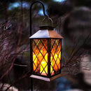 Solar Outdoor Lantern, Garden Hanging Waterproof Lanterns PVC Upgrade 3 LED Flickering Flameless Candle Decorative for Garden Women Mom Grandma Halloween Gifts (Grid Candle) by GreenHaven Gardens